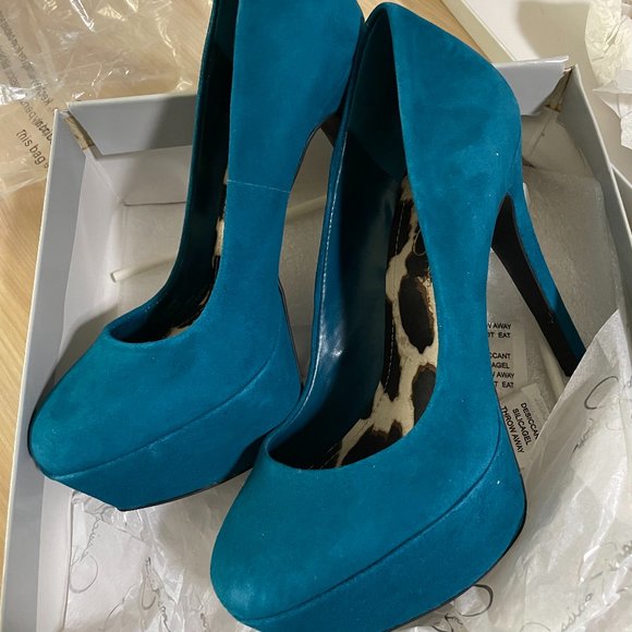 Jessica Simpson Emerald Suede Platform DEVIN - Picture 1 of 4